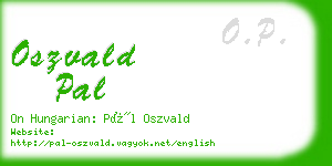 oszvald pal business card
